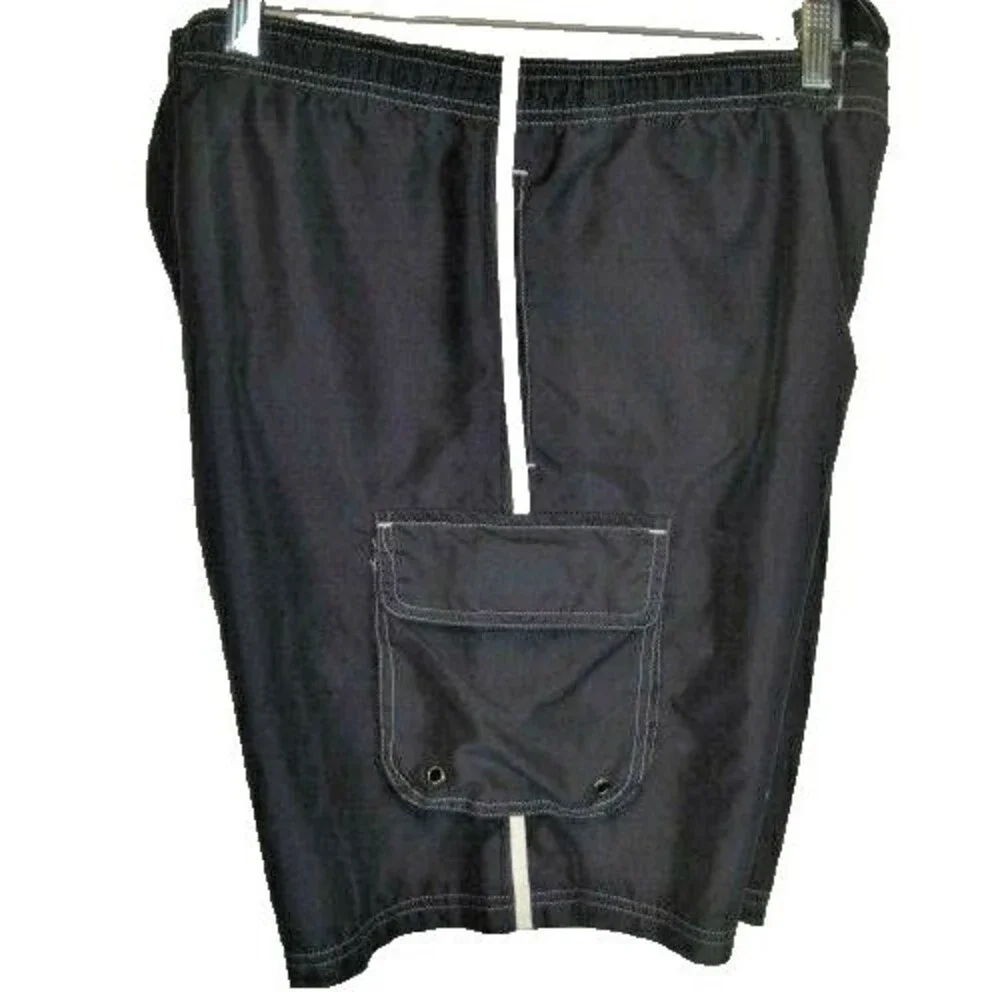 Mens Sportif Navy Lined Nylon Lifeguard Swim Shorts sz Lx9